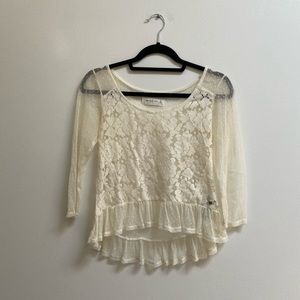 Abercrombie & Fitch Lace Ruffle Top